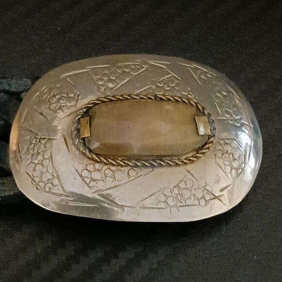 Boho Style Versatile Belt with Unique Buckle Hook Closure Dark Blue/Green Color - Picture 7 of 9